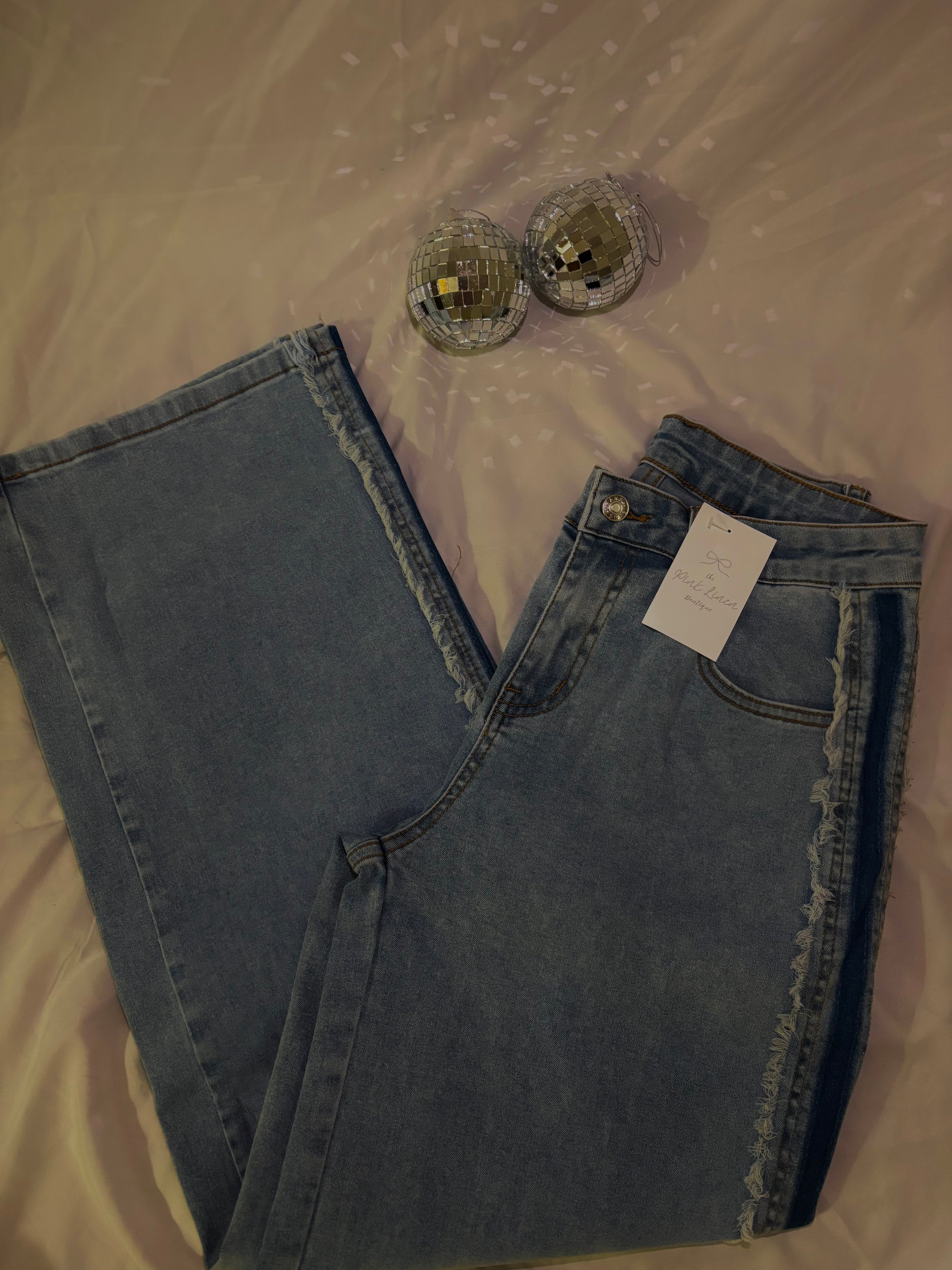 Blue Belle Patchwork Stripe Jeans