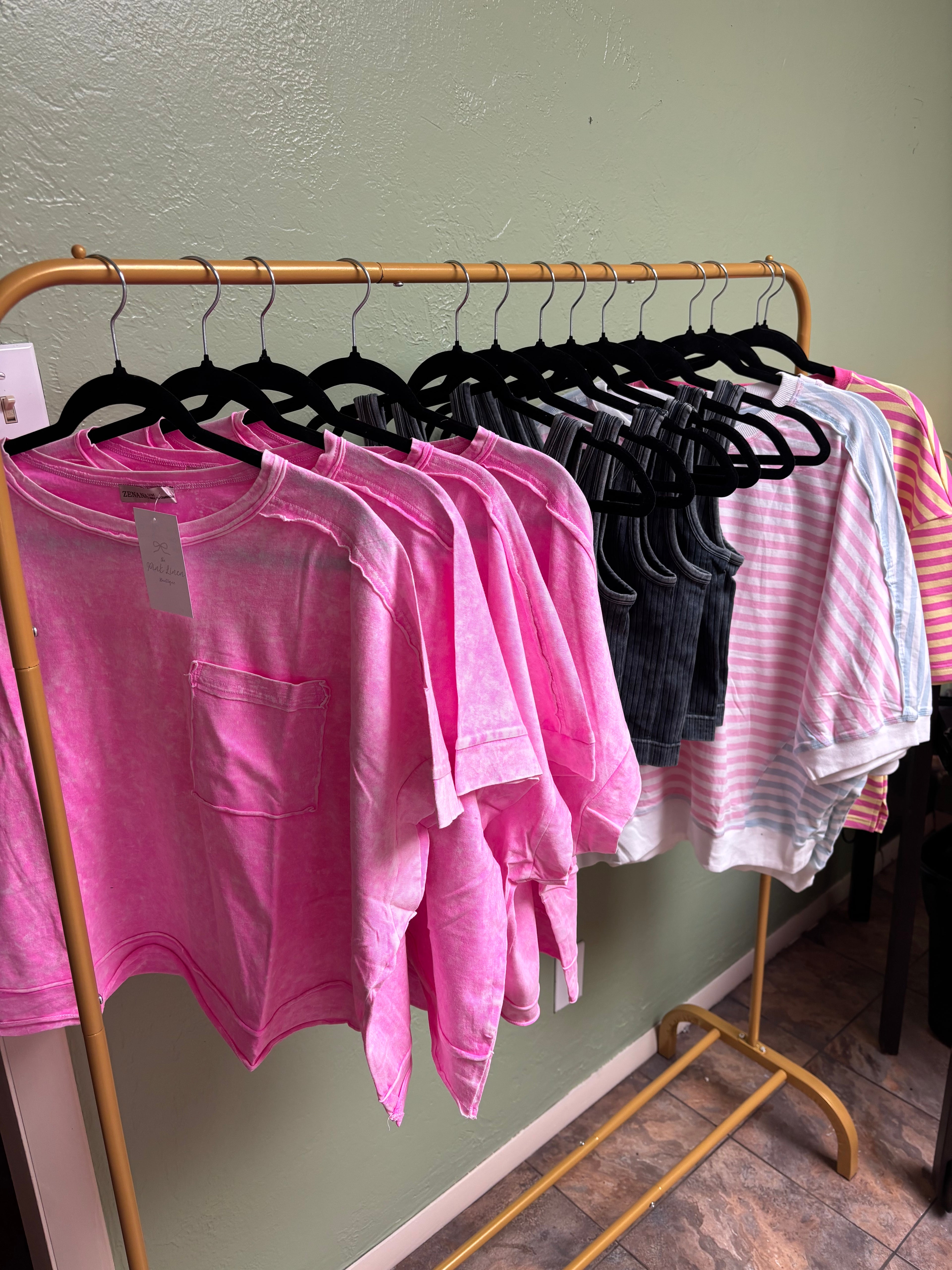 Pink Exposed Oversized Tee