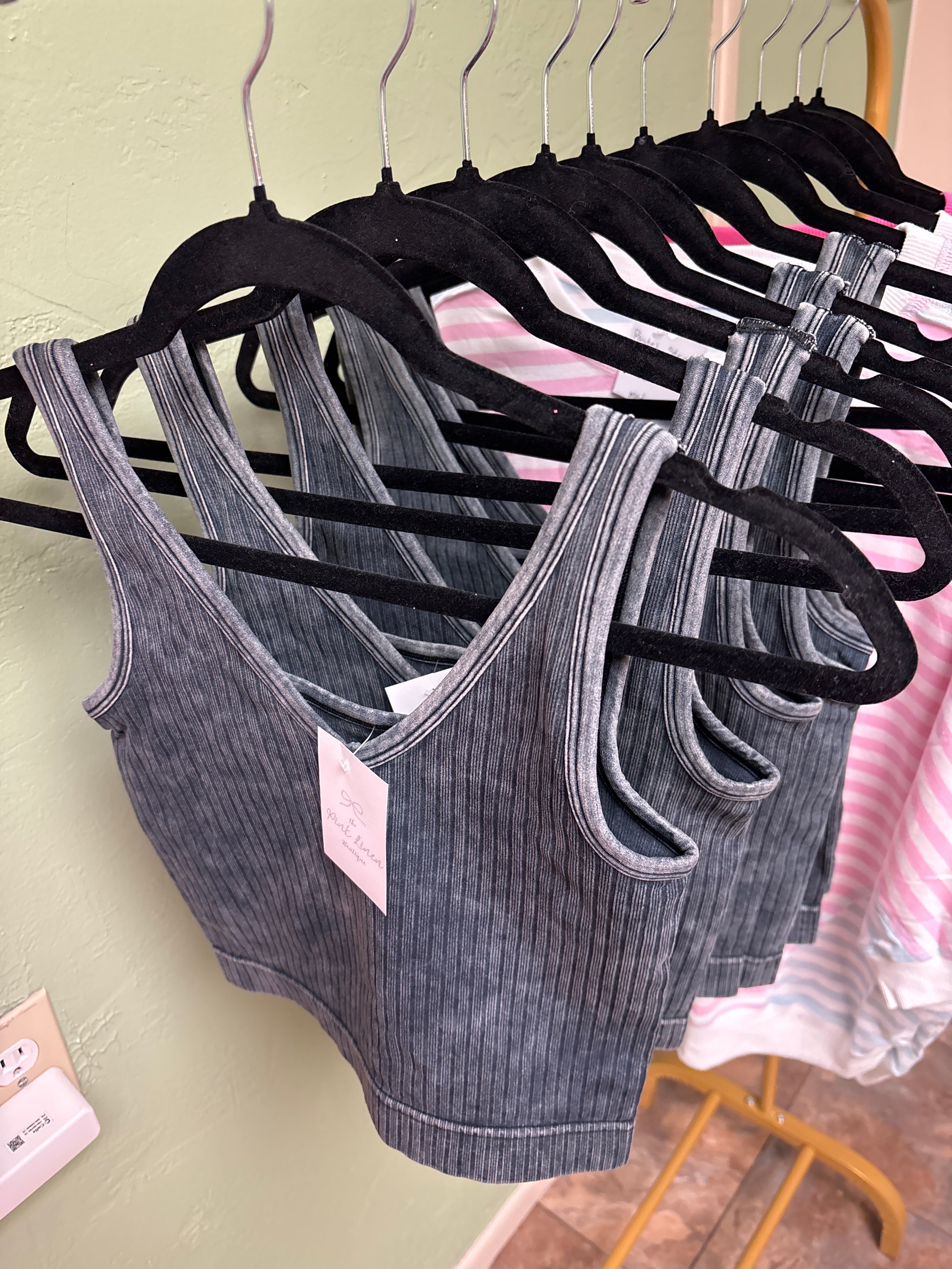 Black Washed 2-away Tank