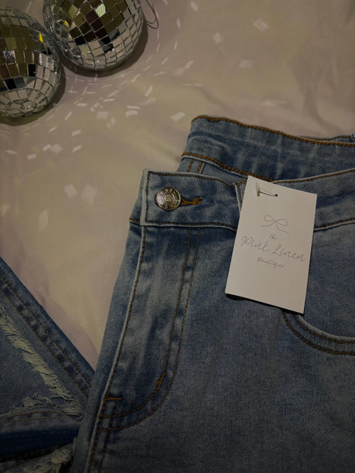 Blue Belle Patchwork Stripe Jeans
