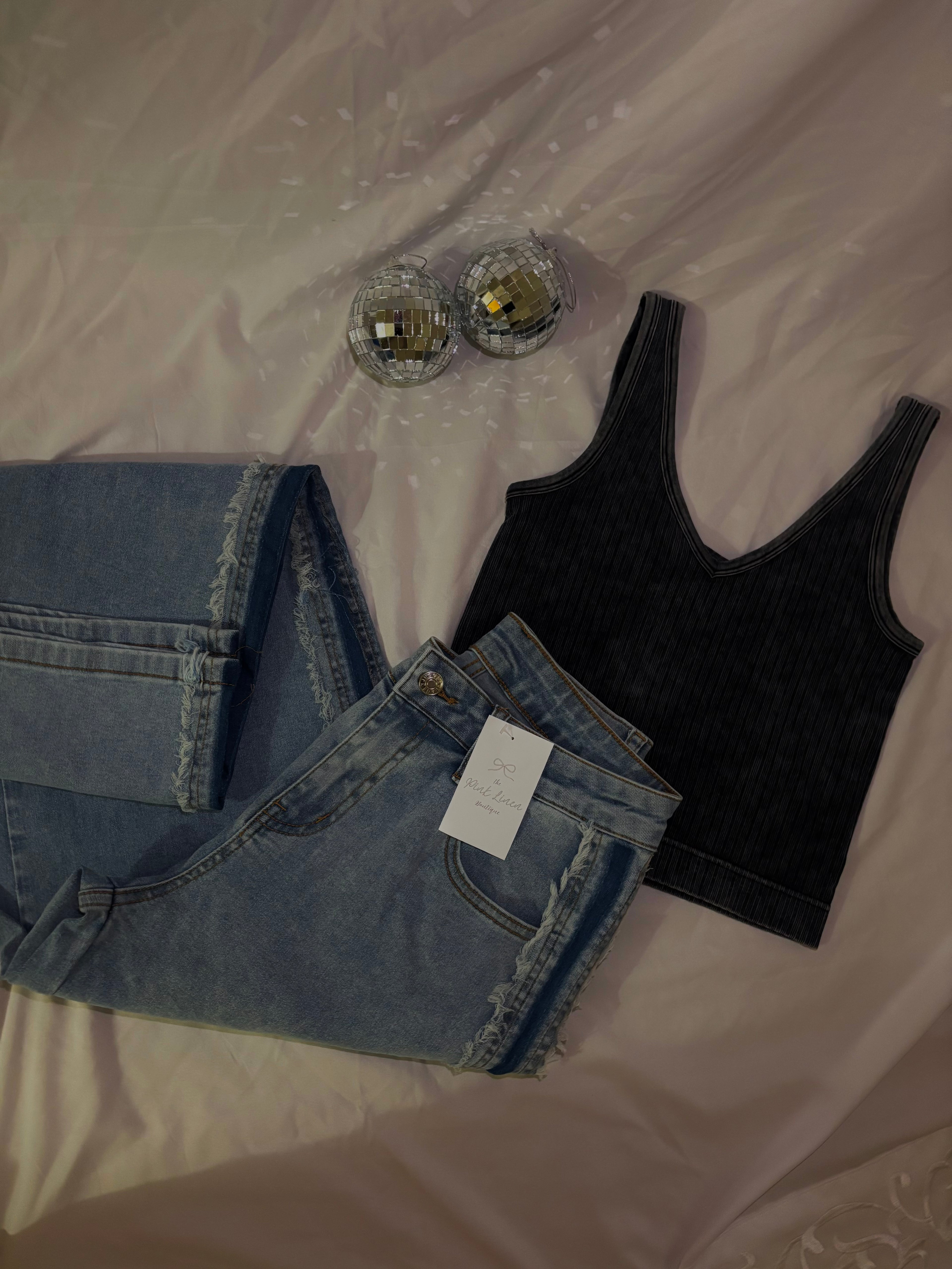 Black Washed 2-away Tank