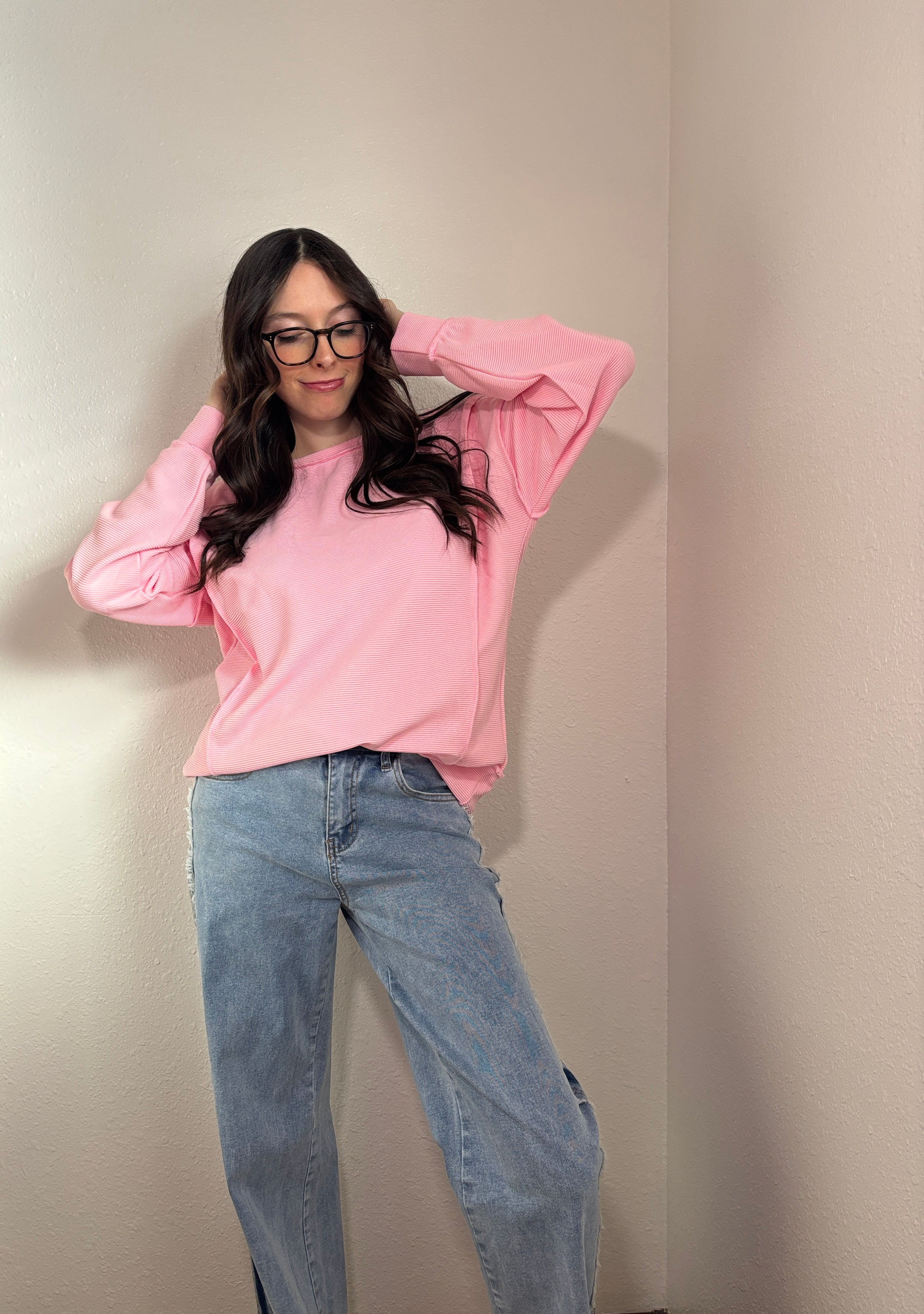Pretty in Pink Seam Detail Top