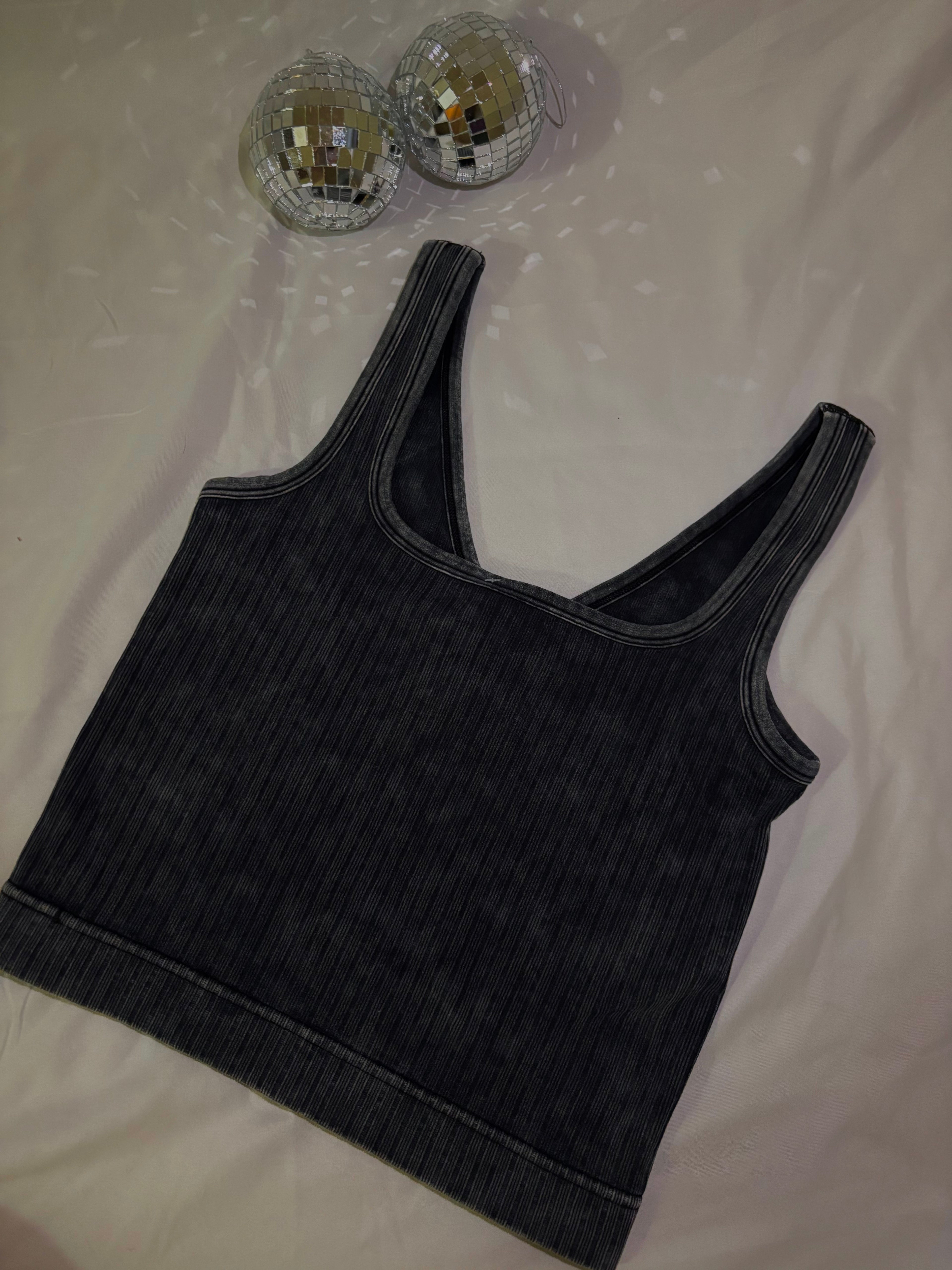 Black Washed 2-away Tank