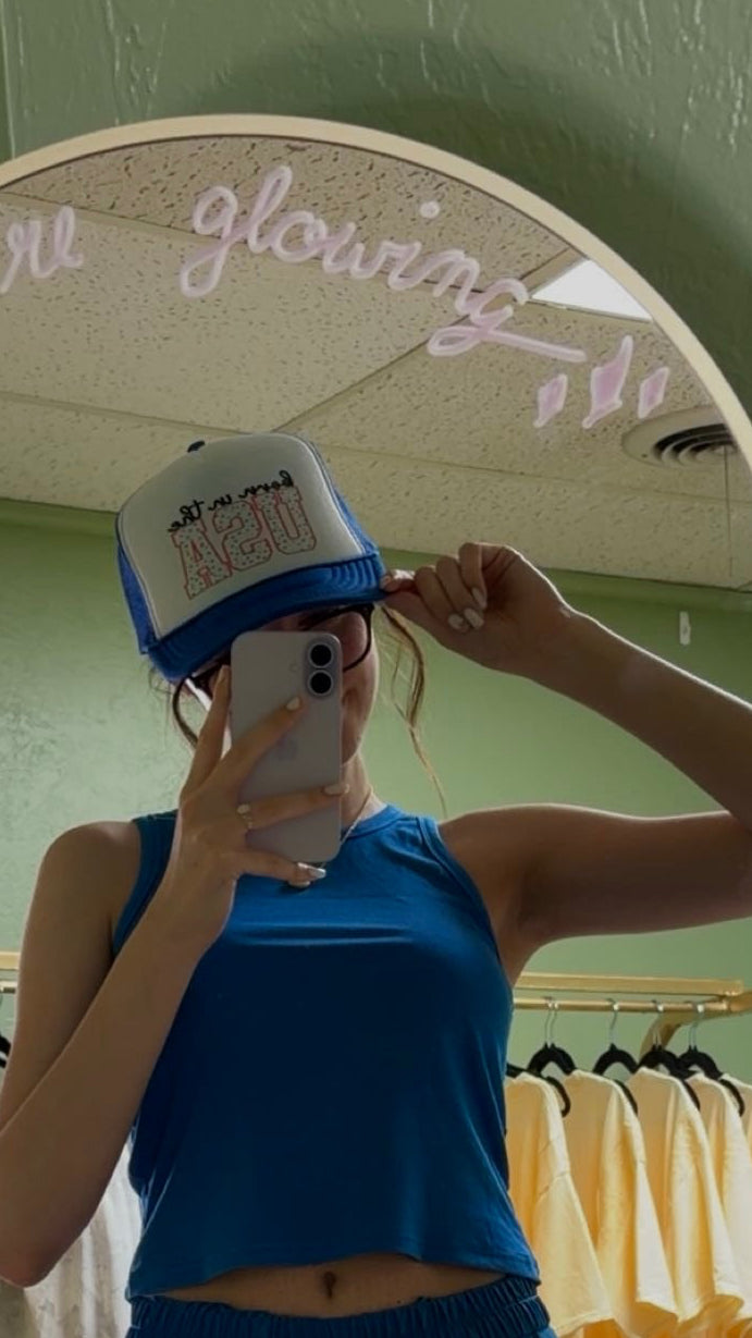 born in the USA trucker hat