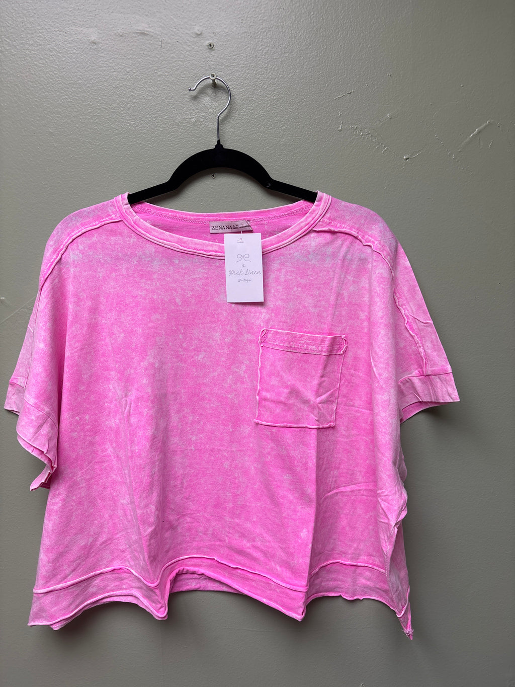 Pink Exposed Oversized Tee