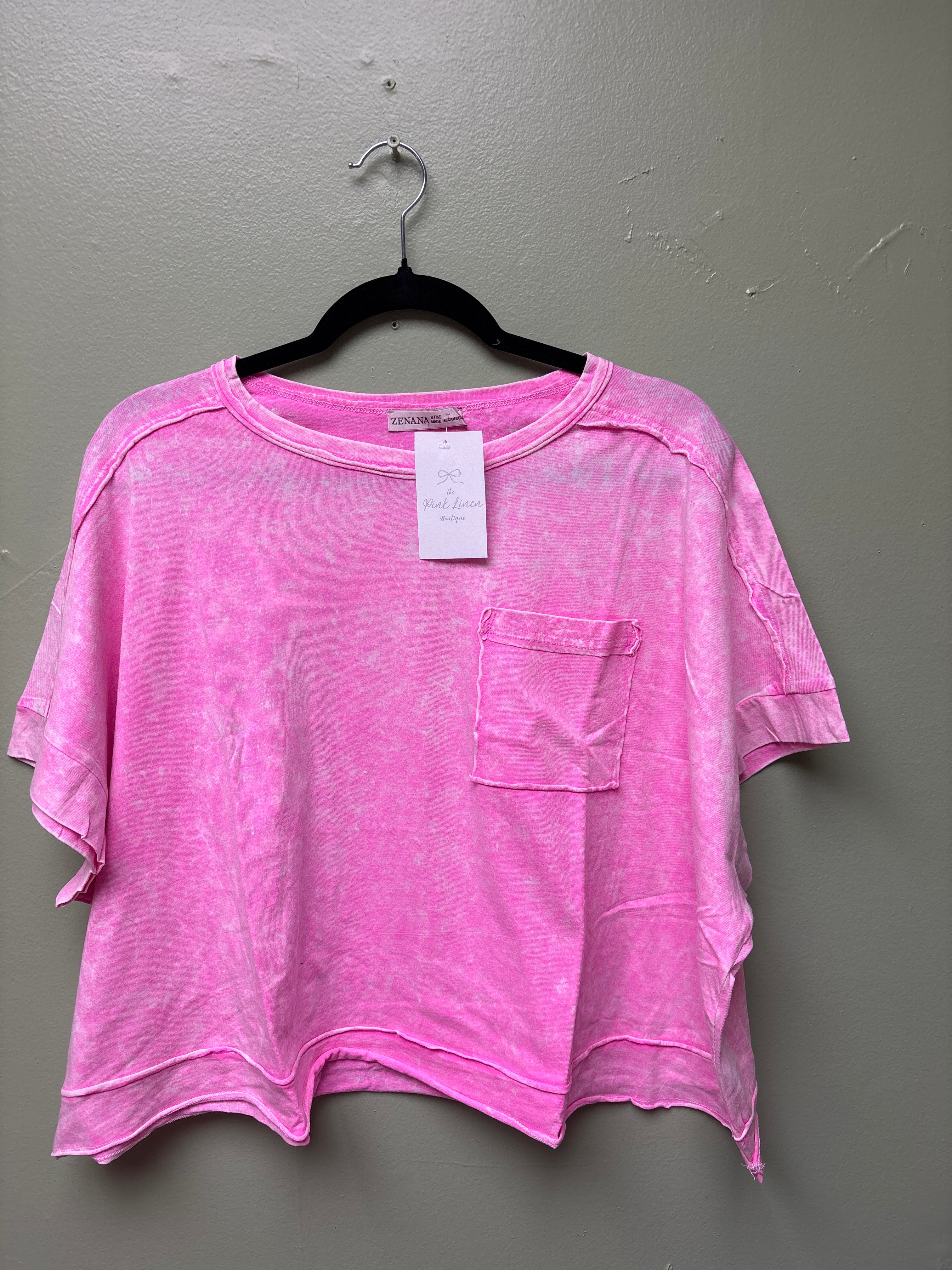 Pink Exposed Oversized Tee