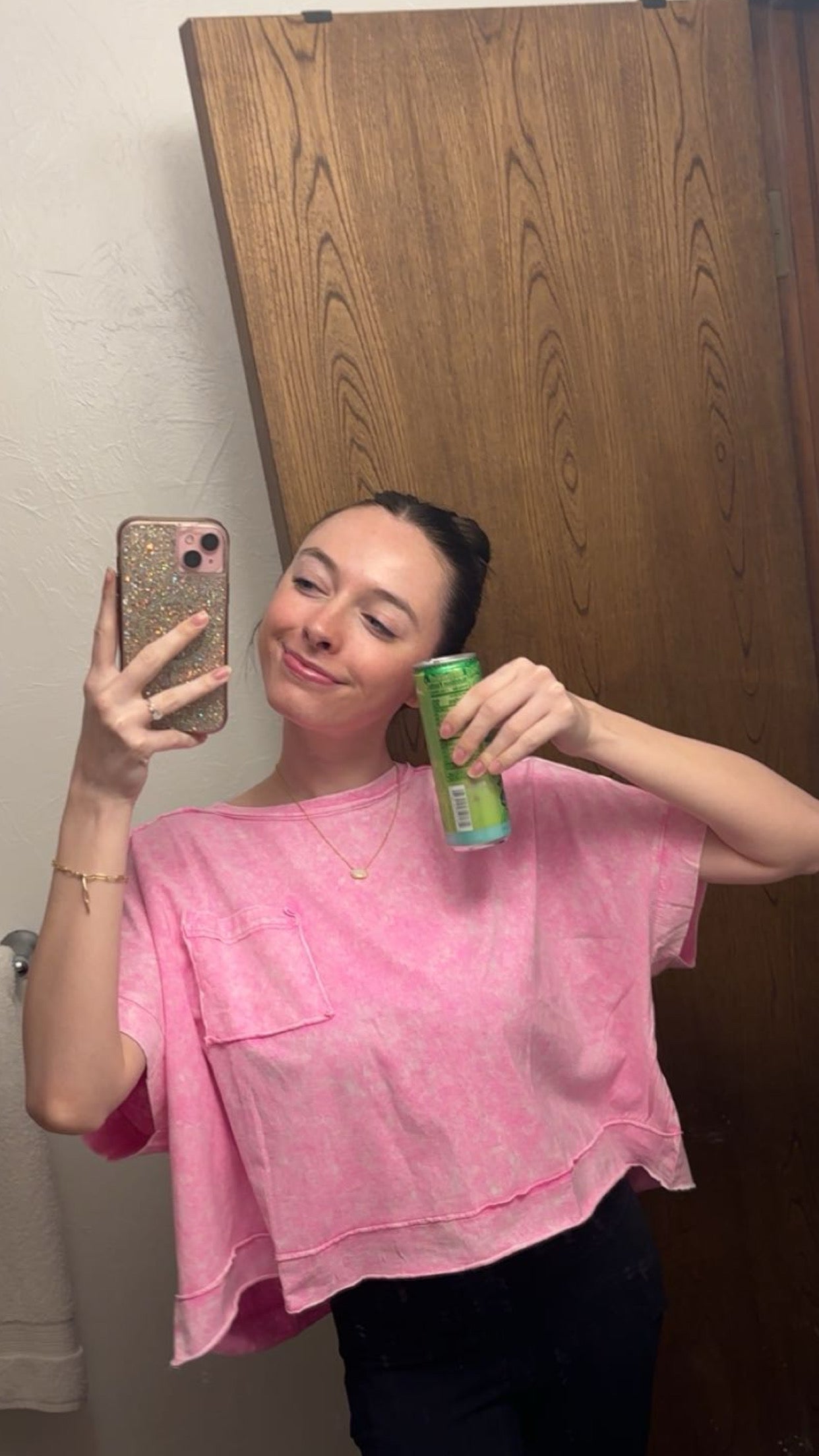Pink Exposed Oversized Tee