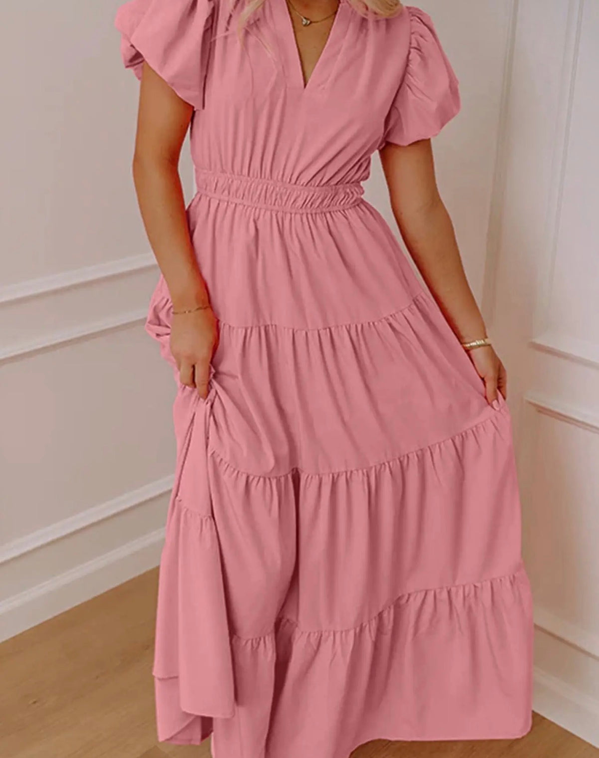 PREORDER- maxi puff sleeve dress