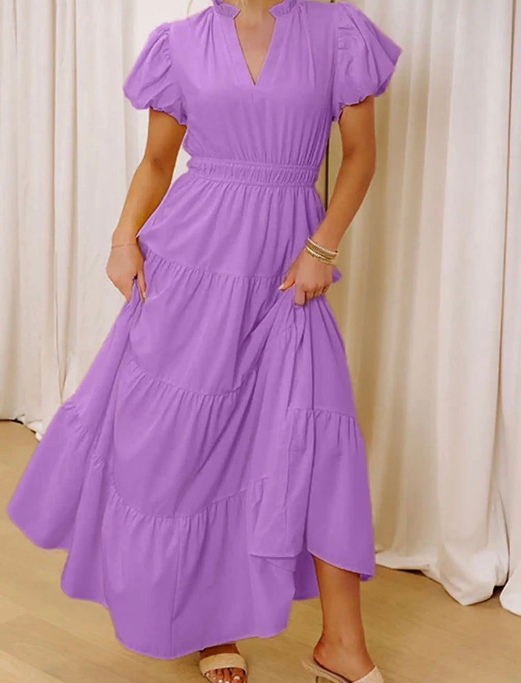 PREORDER- maxi puff sleeve dress