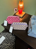 Checkered Cosmetic Bag